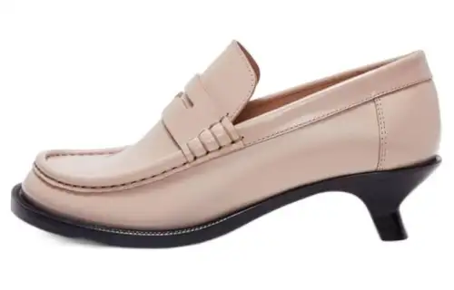 LOEWE Campo Cow Leather Loafers 4cm Women's Light Pink