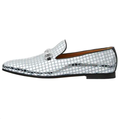 GUCCI Jordaan Loafers Men's Silver