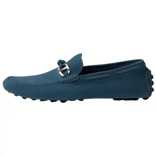 HERMES Alessandro Gommino Loafers Men's Blue