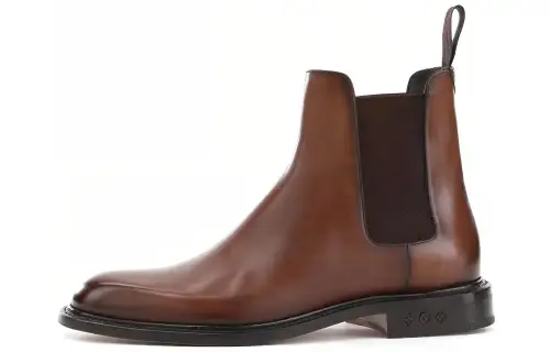 LOUIS VUITTON Fle Leather Ankle Length Chelsea Boots Men's Brown