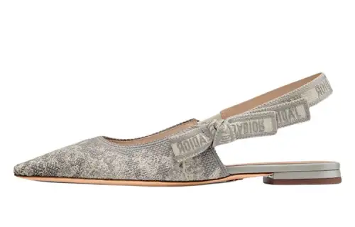 DIOR J'Adior Cotton Fabric Minimalist Fashion Casual Shoes Women's Gray