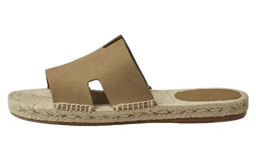 HERMES Antigua Slide Slippers Men's Light Brown