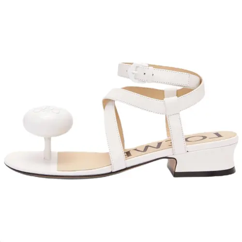 LOEWE Calle Pebble Sheepskin One Strap Sandals 2.5cm Women's White