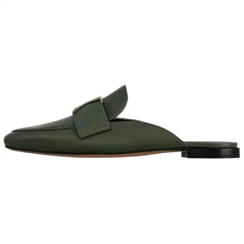 LOUIS VUITTON Closed Toe Slippers Women's Khaki Green