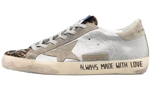 Golden Goose Super Star Leather Low top Stylish Skateboarding Shoes Women's Brown Gray Distressed