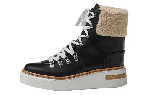 HERMES Flocon Ankle Boots Women's Black