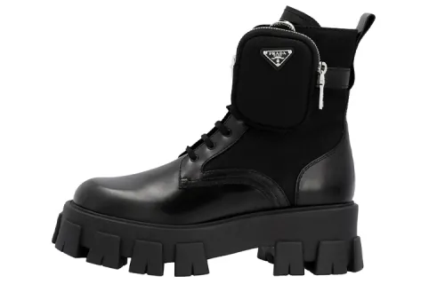 PRADA Monolith Ankle Boots Women's Black