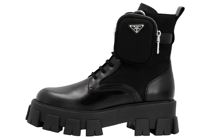 PRADA Monolith Ankle Boots Women's Black