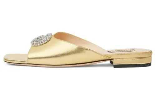 GUCCI Harlow Slide Slippers Women's Gold