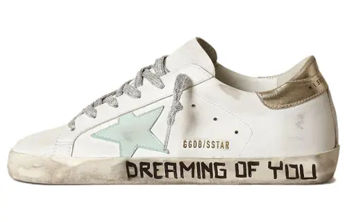 Golden Goose Super Star Cow Leather Low top Skateboard Shoes Women's White Distressed