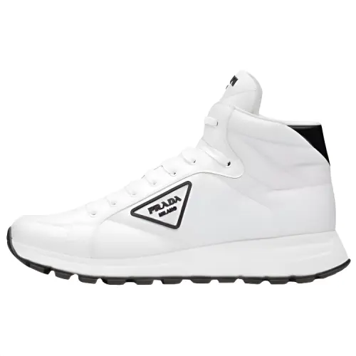 PRADA PRAX 1 Leather, Nylon High top Casual Shoes Men's White