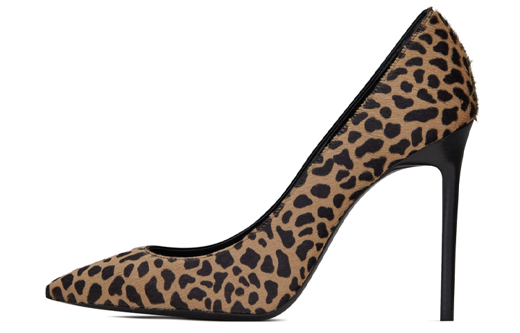 SAINT LAURENT Anja Slim Heel High Heels 10.5cm Women's Black Yellow