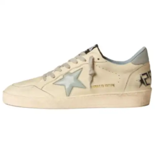 Golden Goose Ball Star Cow Leather Low top Skateboard Shoes Men's Light Blue