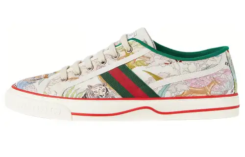 GUCCI Tennis 1977 Tiger Year Collection Casual Low top Stylish Skateboarding Shoes Men's Ivory White