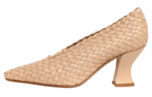 Bottega Veneta Leather Chunky Heel High Heels Women's Brown