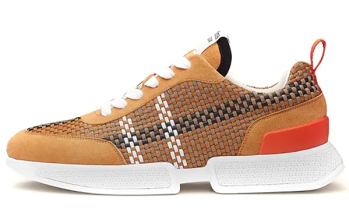 HERMES Drift Leather Low top Casual Shoes Men's Natural