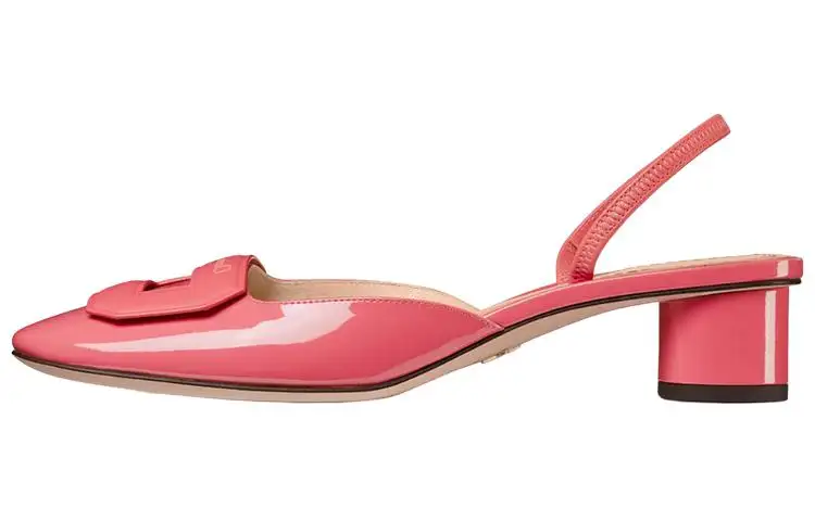 DIOR Round Tip Chunky Heel High Heels 3.5cm Women's Pink