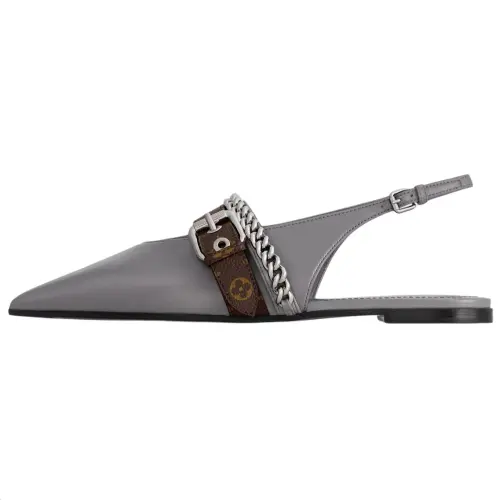 LOUIS VUITTON Vibe Lambskin Casual Shoes Women's Gray