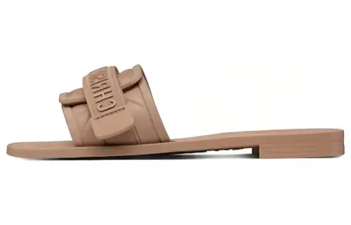 DIOR DIOREvolution Mule Sandal Embossed Macrocannage Gum Hazelnut Brown Women's