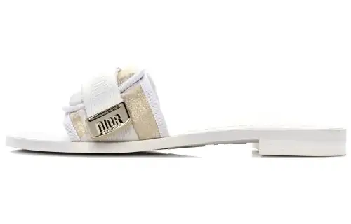 DIOR Diorevolution Slide Slippers Women's Silver/White/Gold