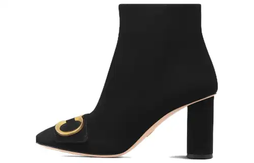 DIOR Cow Leather Ankle Boots 8cm Women's Black