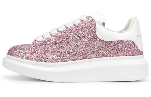 Alexander McQueen Oversized Fuchsia White Glitter Women's