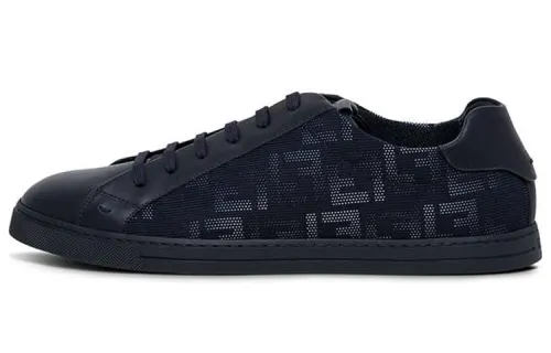 FENDI Leather Abrasion Resistant Low top Skateboard Shoes Men's Marine Blue