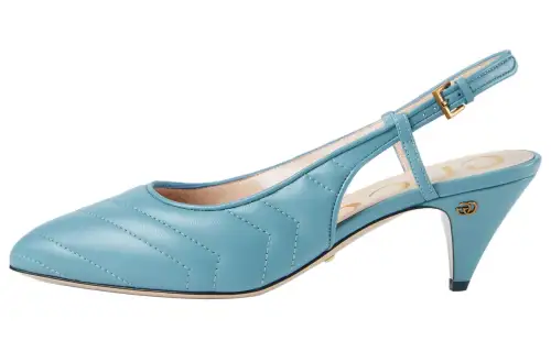 GUCCI Cone Heel High Heels Women's Blue