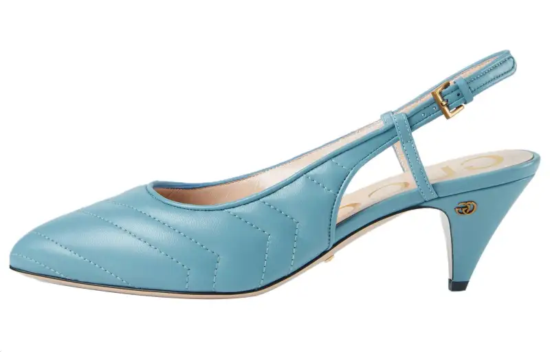GUCCI Cone Heel High Heels Women's Blue