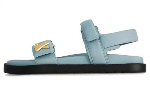 LOUIS VUITTON Sunset One Strap Sandals Women's Blue Black