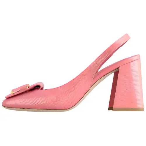 LOUIS VUITTON Shake Leather Spool Heel High Heels Women's Pink