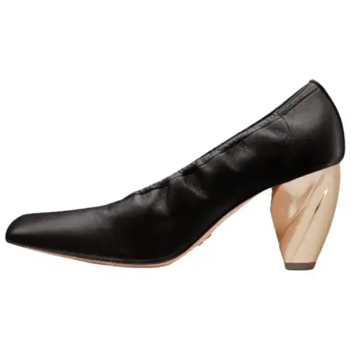 DIOR Deesse Irregular Heel High Heels 7.5cm Women's Black Gold