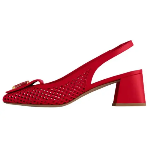 LOUIS VUITTON Shake Chunky Heel High Heels 5.5cm Women's Red