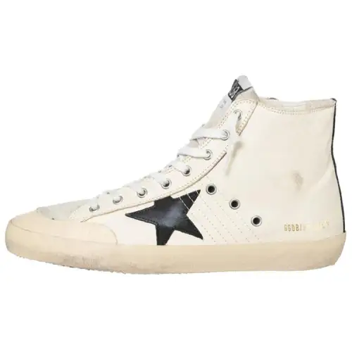 Golden Goose Francy Fashion Trend High top Skateboard Shoes Men's Beige Distressed