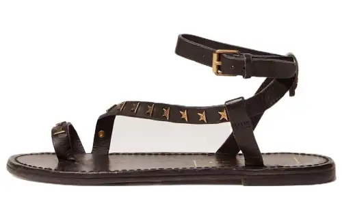 Golden Goose Janis Leather One Strap Sandals Women's Black Gold