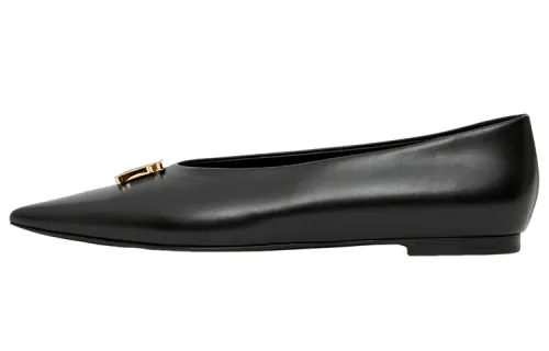Burberry TB Logo Pointed Toe Flat Black Women's