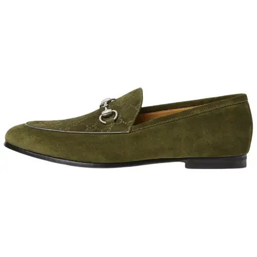 Gucci Horsebit Loafer 'Dark Green Suede'