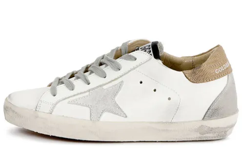Golden Goose Super Star Leather, Suede Low top Skateboard Shoes Women's White