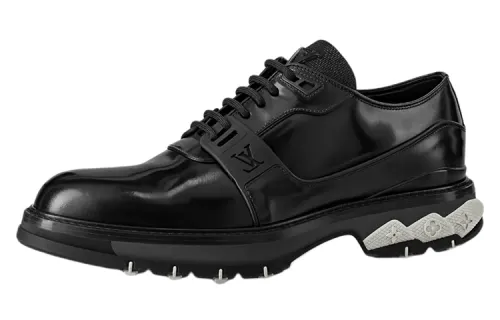 LOUIS VUITTON Fusion Leather Casual Shoes Men's Black
