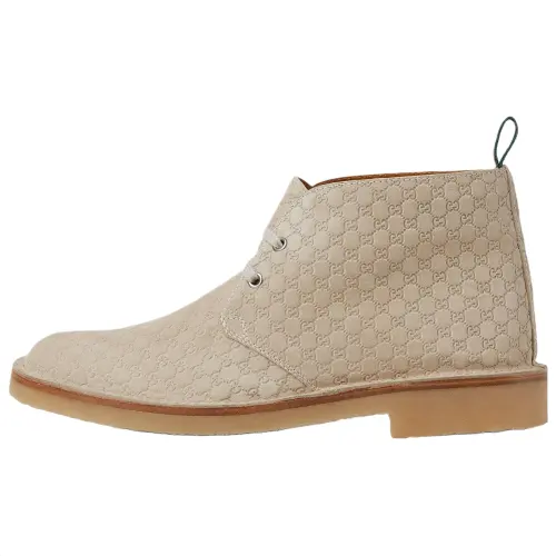 GUCCI Web Ankle Boots Men's Oat