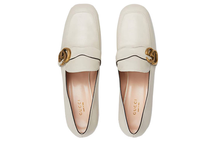 GUCCI Double G Block Heel High Heels Women's White