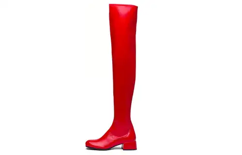 PRADA Knee high Boots Women's Red