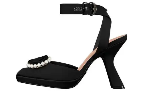 DIOR Rose Slim Heel High Heels 10.5cm Women's Black