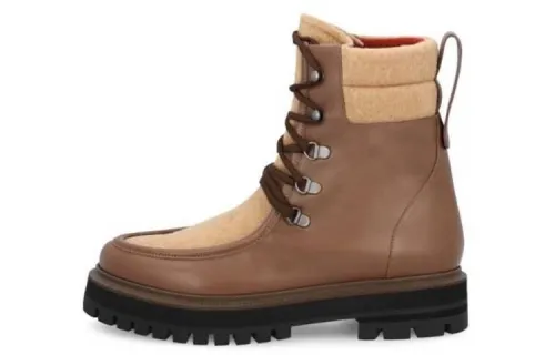 Loro Piana Leather Ankle Boots Women's Brown