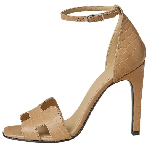 HERMES Joy One Strap Sandals 10.5cm Women's Beige