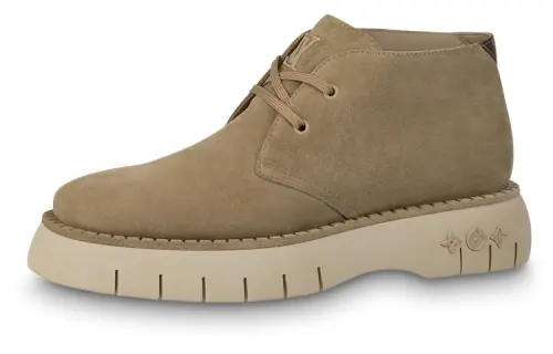 LOUIS VUITTON Square Suede Ankle Boots 'Beige'