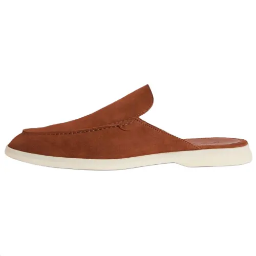 Loro Piana Closed Toe Slippers Men's Little Cow Brown
