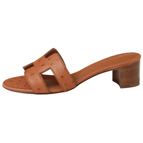 HERMES Oasis Slide Slippers 5cm Women's Brown