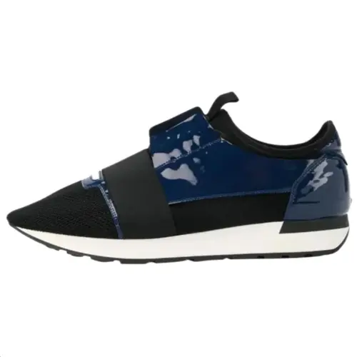 Balenciaga Race Runner Low top Casual Shoes Men's Black Blue