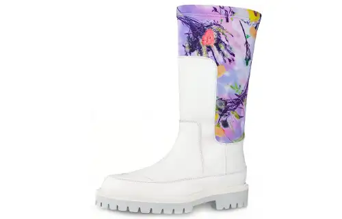LOUIS VUITTON Laureate Mid Calf Boots Men's White